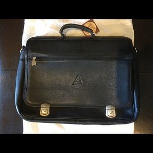 NWT Black leather briefcase